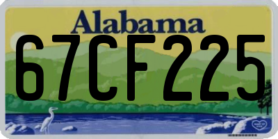 AL license plate 67CF225