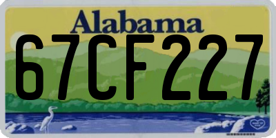 AL license plate 67CF227