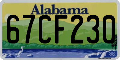 AL license plate 67CF230