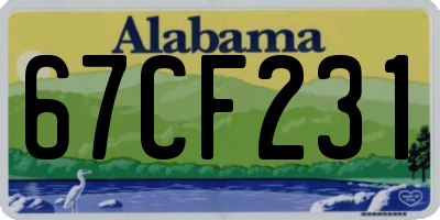 AL license plate 67CF231