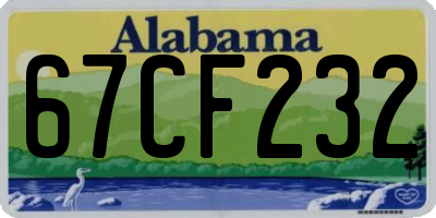 AL license plate 67CF232