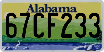 AL license plate 67CF233