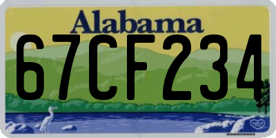 AL license plate 67CF234