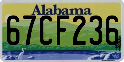 AL license plate 67CF236