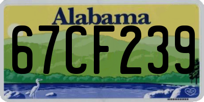 AL license plate 67CF239