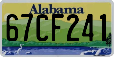 AL license plate 67CF241