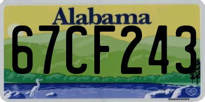 AL license plate 67CF243
