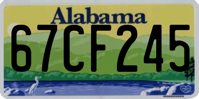 AL license plate 67CF245