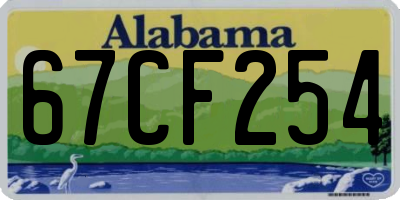 AL license plate 67CF254