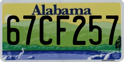 AL license plate 67CF257
