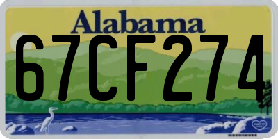 AL license plate 67CF274