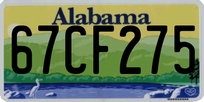 AL license plate 67CF275