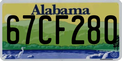 AL license plate 67CF280
