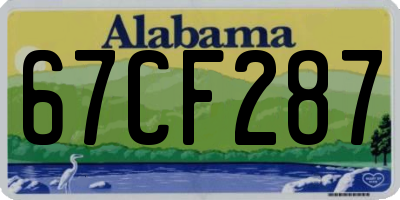 AL license plate 67CF287