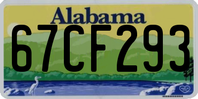 AL license plate 67CF293