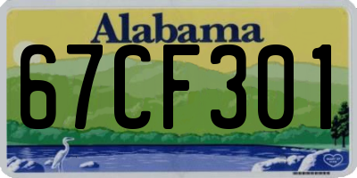 AL license plate 67CF301