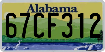 AL license plate 67CF312
