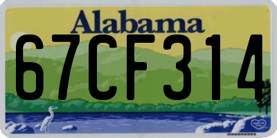 AL license plate 67CF314