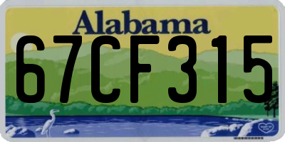 AL license plate 67CF315