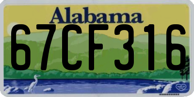 AL license plate 67CF316