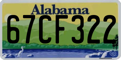 AL license plate 67CF322