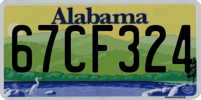 AL license plate 67CF324