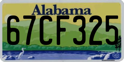 AL license plate 67CF325