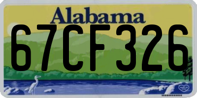AL license plate 67CF326
