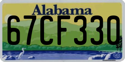 AL license plate 67CF330
