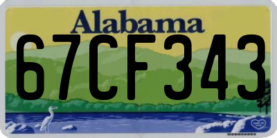 AL license plate 67CF343