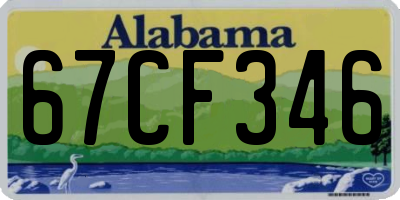 AL license plate 67CF346