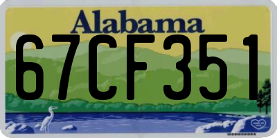 AL license plate 67CF351