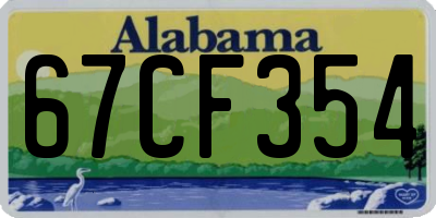 AL license plate 67CF354