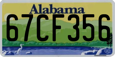AL license plate 67CF356