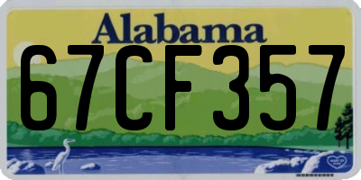 AL license plate 67CF357