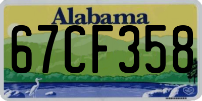 AL license plate 67CF358
