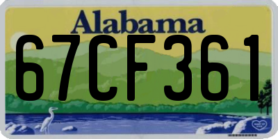 AL license plate 67CF361