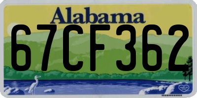 AL license plate 67CF362