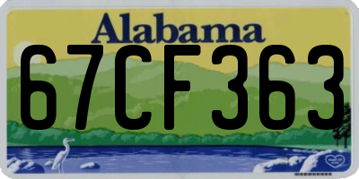 AL license plate 67CF363