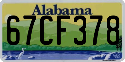 AL license plate 67CF378