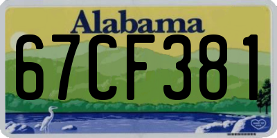 AL license plate 67CF381