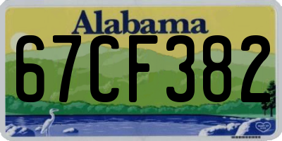 AL license plate 67CF382
