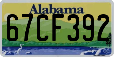 AL license plate 67CF392