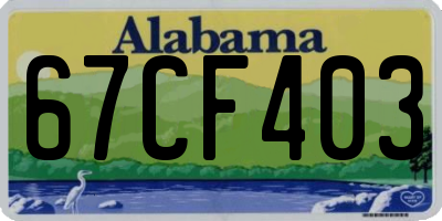 AL license plate 67CF403