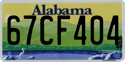 AL license plate 67CF404