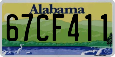 AL license plate 67CF411
