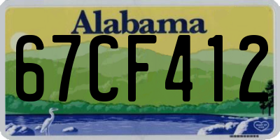 AL license plate 67CF412