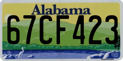 AL license plate 67CF423