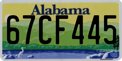 AL license plate 67CF445