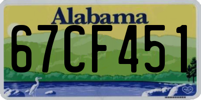 AL license plate 67CF451